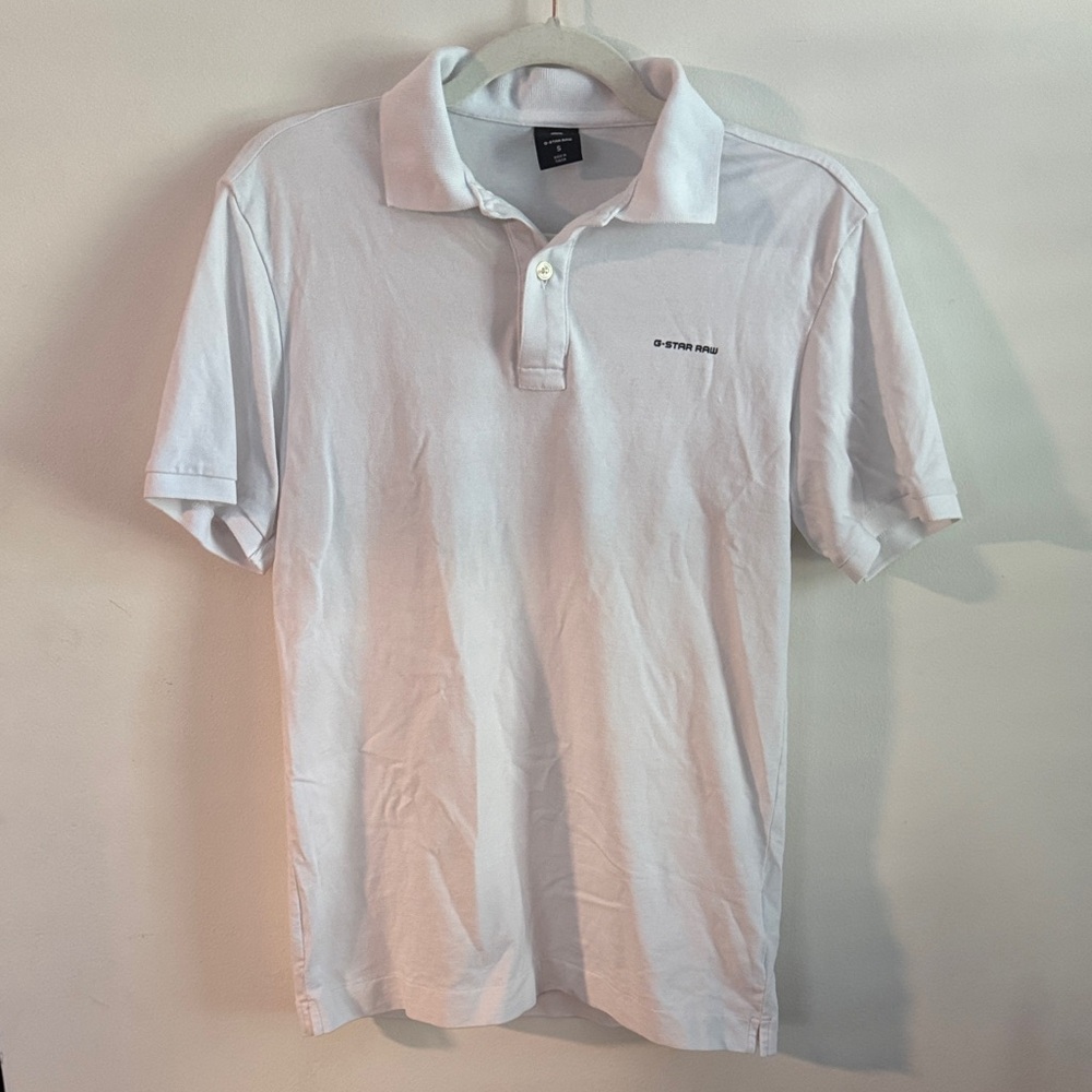 G Star White Polo Shirt